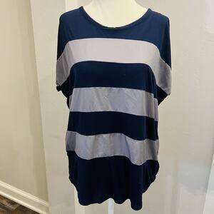 GAP Designed and Crafted Blue Gray Short Sleeve Tee Women's Sz M (A0125)